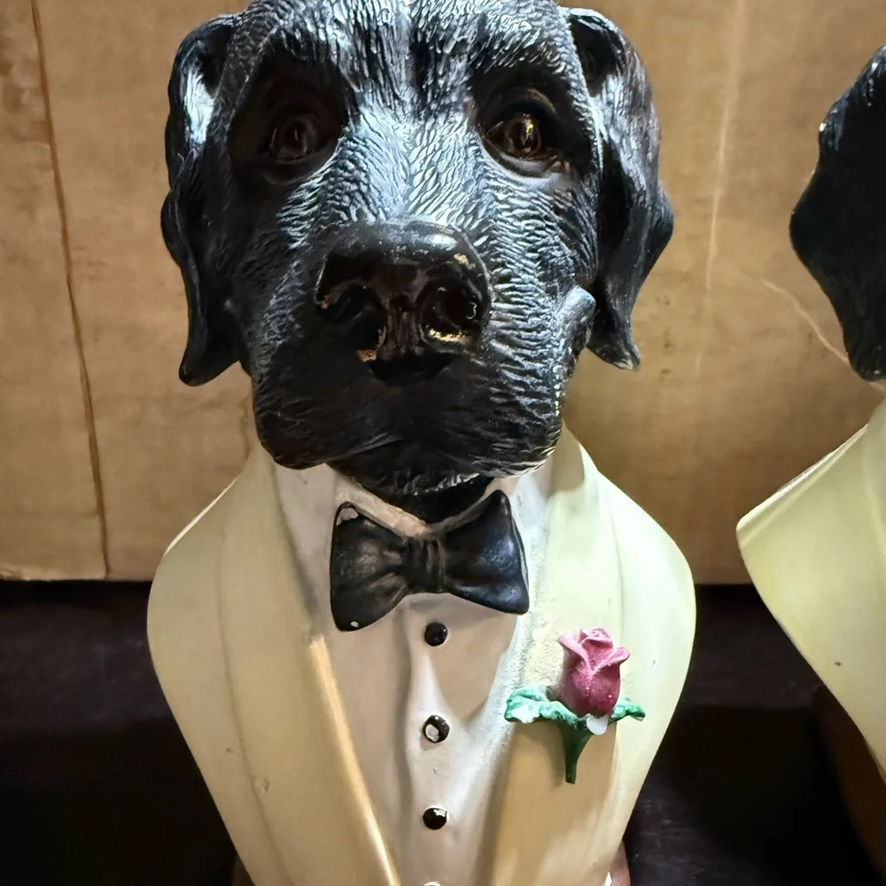 Rare Sylvester black Labrador‎ retriever Bookends paperweight lab resin